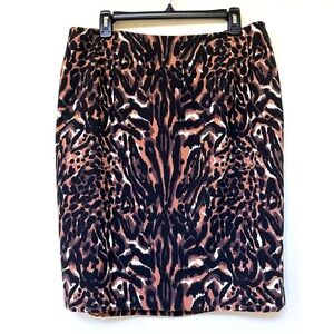 Talbots ~ Animal Print Pencil Skirt ~ Fully Lined ~ Size: 14 W